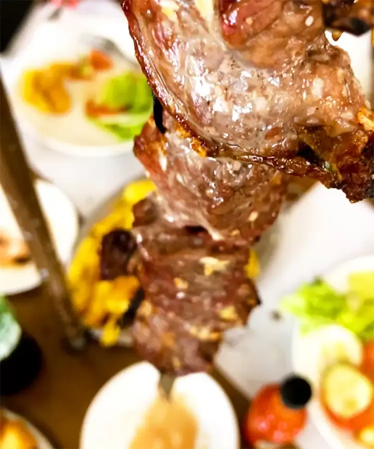 Meat on the skewer regional style dish